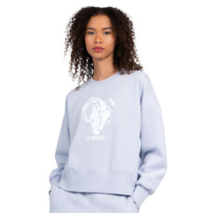 Los Angeles Rams Starter Women's Travel Pastels Boxy Fleece Sweatshirt - Light Blue outlet