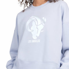 Los Angeles Rams Starter Women's Travel Pastels Boxy Fleece Sweatshirt - Light Blue outlet
