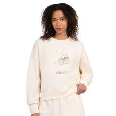 Minnesota Vikings Starter Women's Travel Pastels Boxy Fleece Sweatshirt - Cream discount