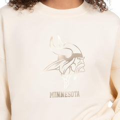 Minnesota Vikings Starter Women's Travel Pastels Boxy Fleece Sweatshirt - Cream discount