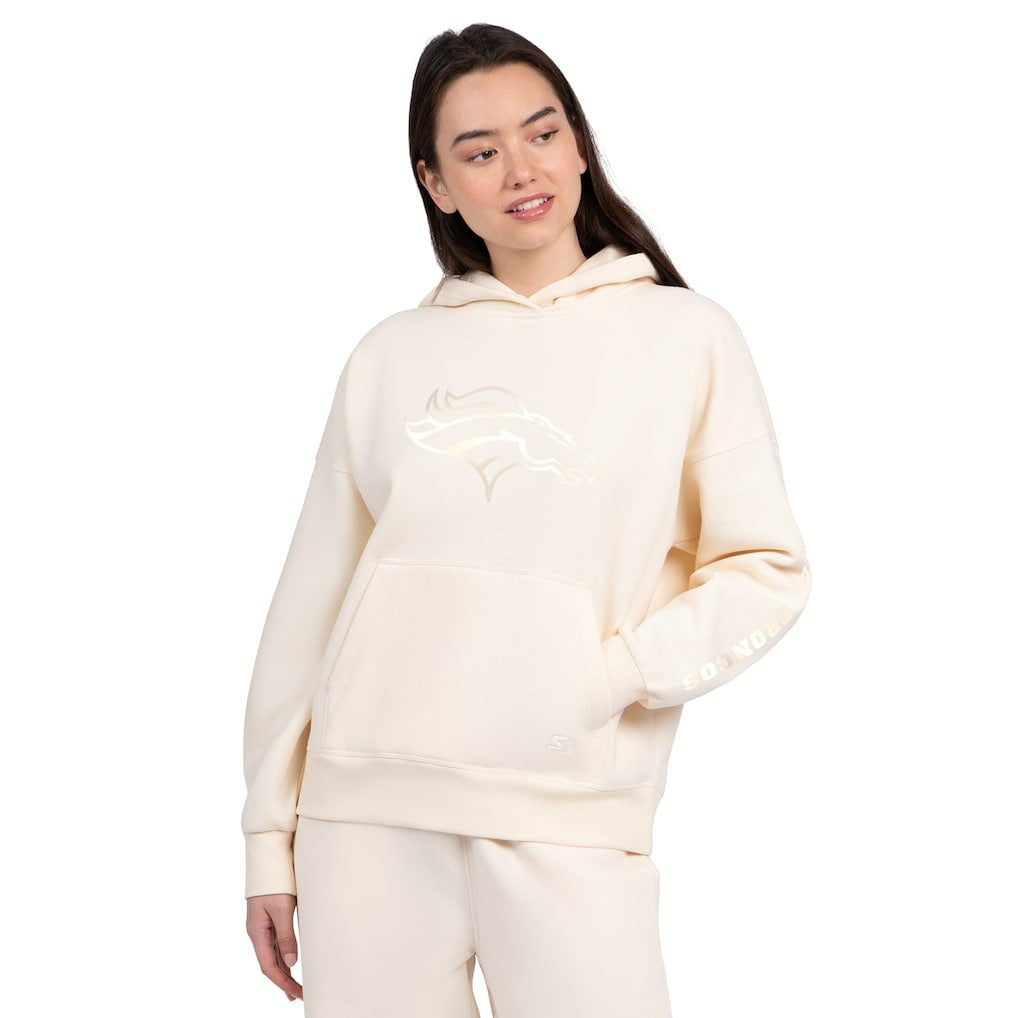 Denver Broncos Starter Women's Pastels Relaxed Travel Hoodie - Cream outlet