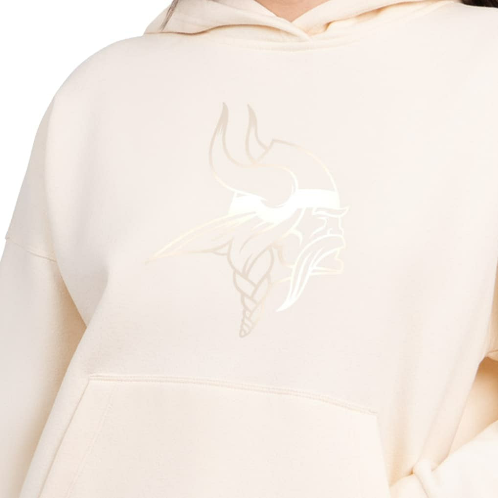Minnesota Vikings Starter Women's Pastels Relaxed Travel Hoodie - Cream on sale