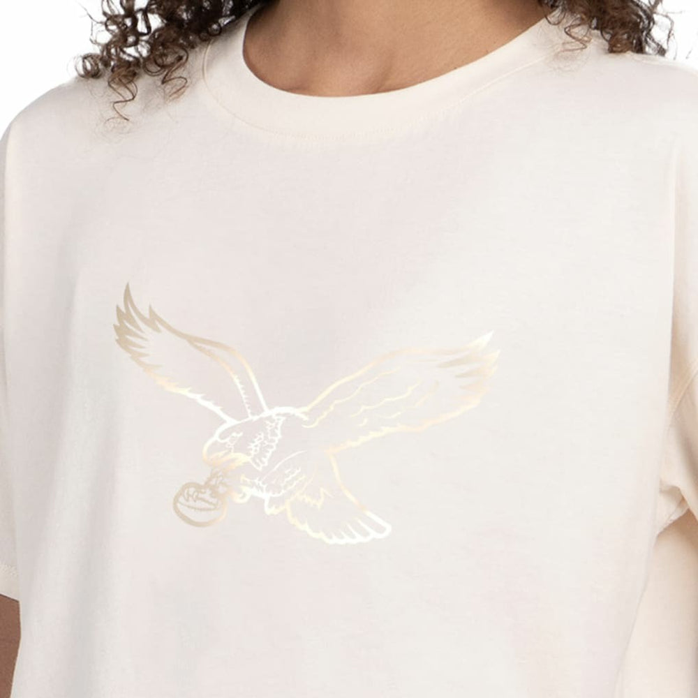 Philadelphia Eagles Starter Women's Pastel Travel Boxy Cropped T-Shirt - Cream outlet