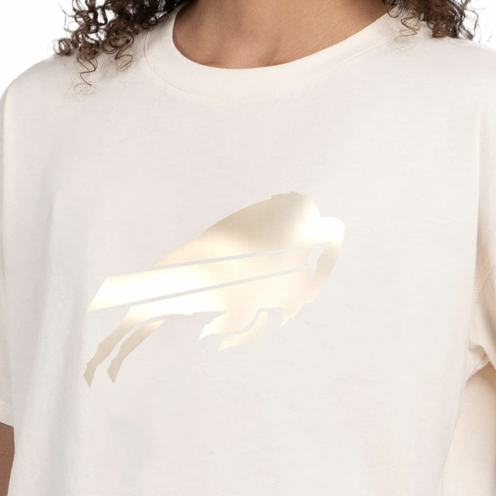 Buffalo Bills Starter Women's Pastel Travel Boxy Cropped T-Shirt - Cream sale