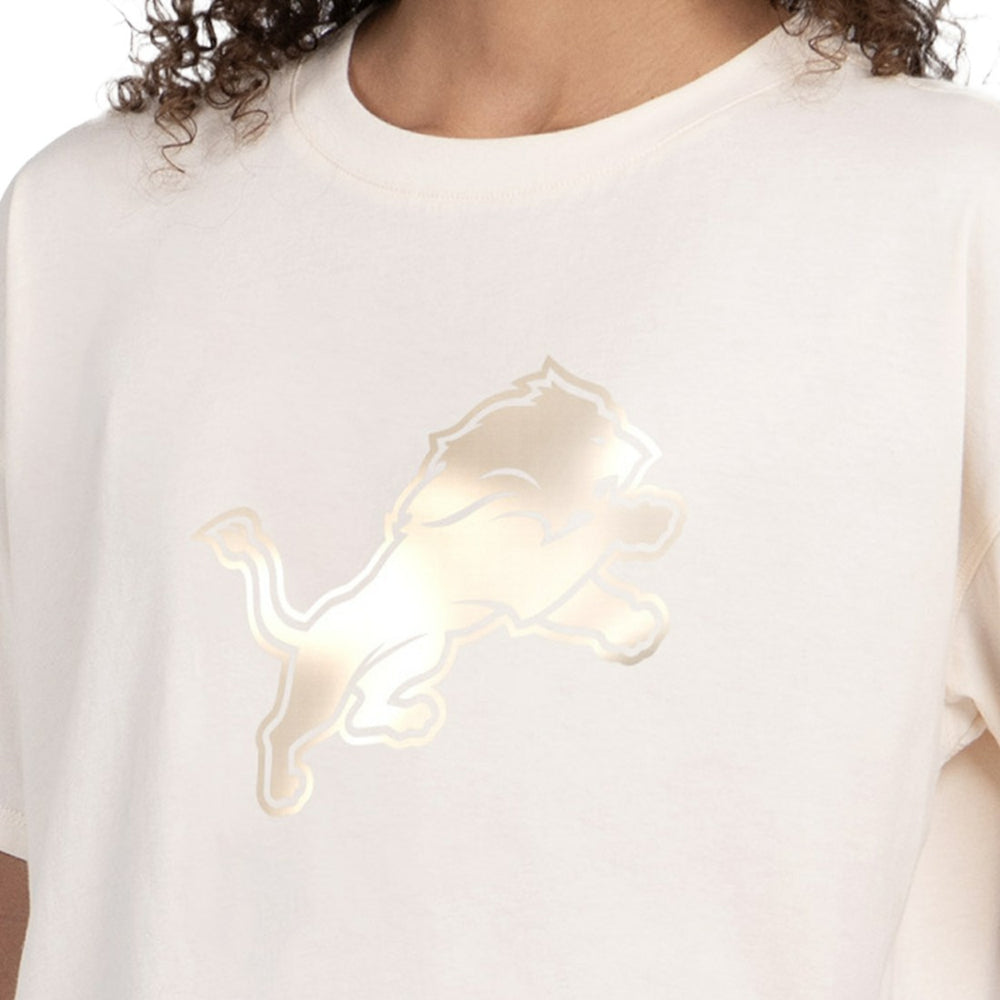 Detroit Lions Starter Women's Pastel Travel Boxy Cropped T-Shirt - Cream outlet