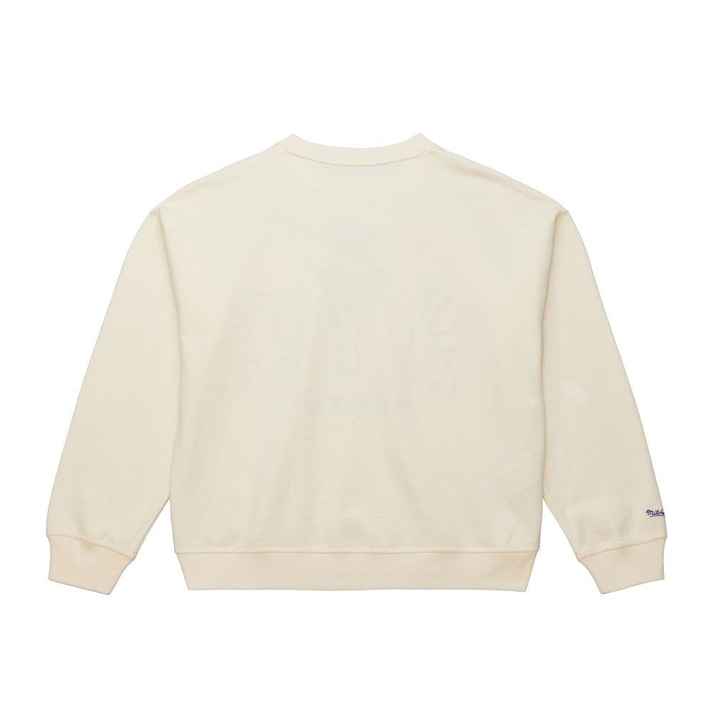 New York Mets Women's Premium Oversized Crewneck Sweatshirt Cream