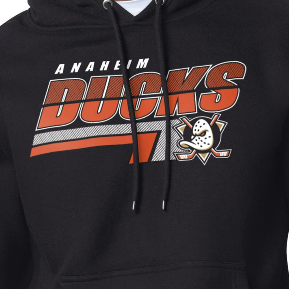 Anaheim Ducks Starter Logo Push Fleece Hoodie - Black Hoodies