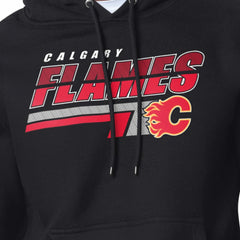 Calgary Flames Starter Logo Push Fleece Hoodie - Black Hoodies