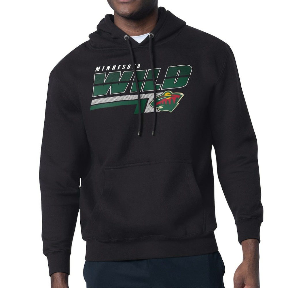 Minnesota Wild Starter Logo Push Fleece Hoodie - Black Hoodies