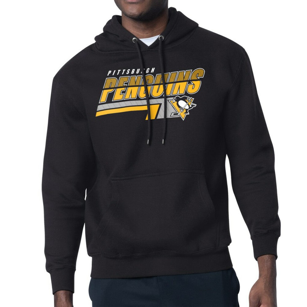 Pittsburgh Penguins Starter Logo Push Fleece Hoodie - Black Hoodies
