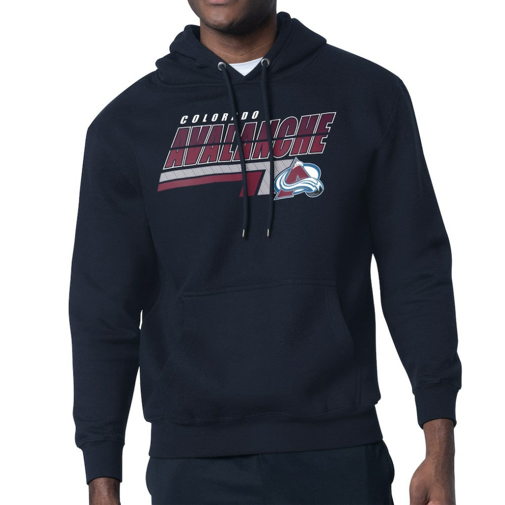 Colorado Avalanche Starter Logo Push Fleece Hoodie - Navy Hoodies