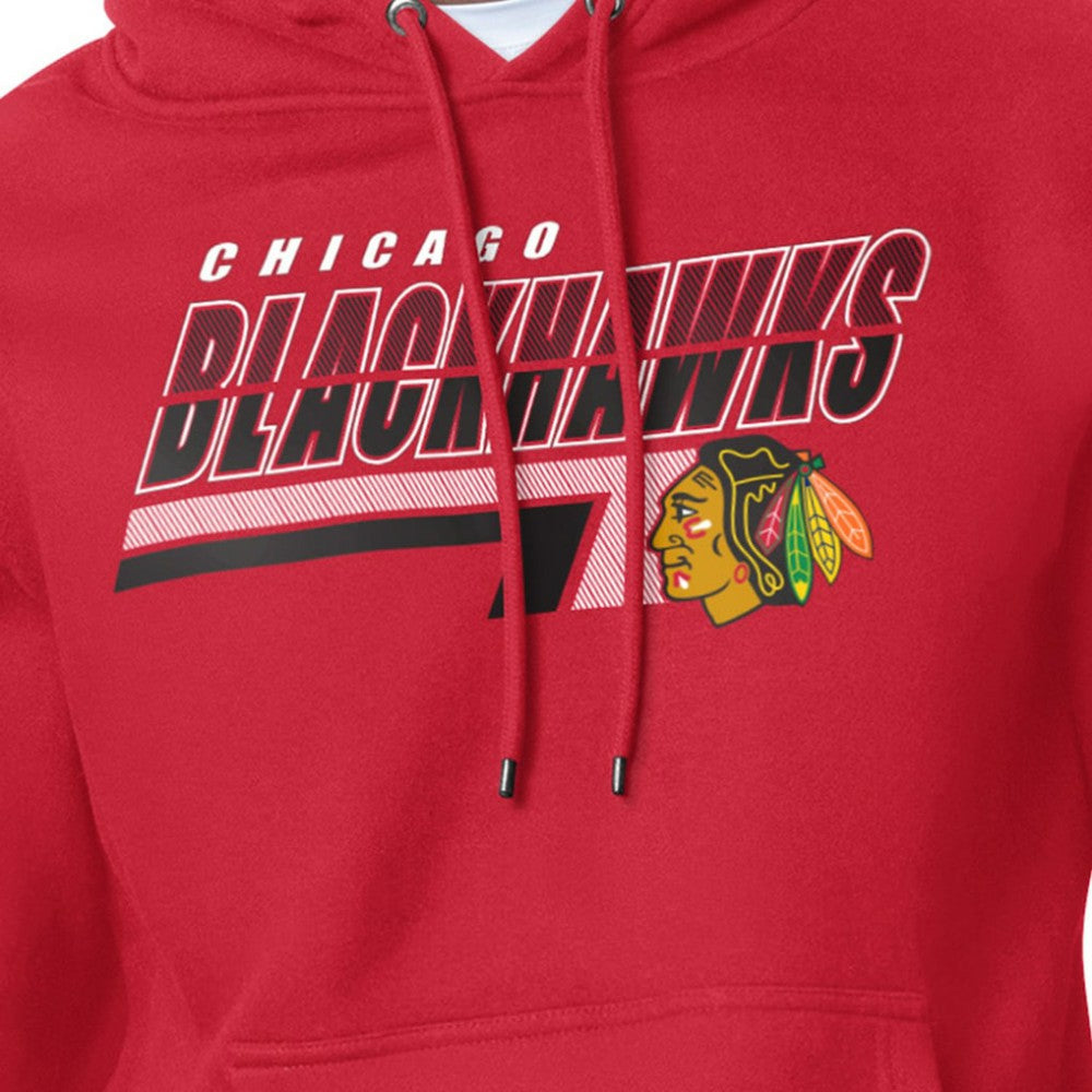 Chicago Blackhawks Starter Logo Push Fleece Hoodie - Red Hoodies