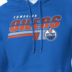 Edmonton Oilers Starter Logo Push Fleece Hoodie - Royal Hoodies