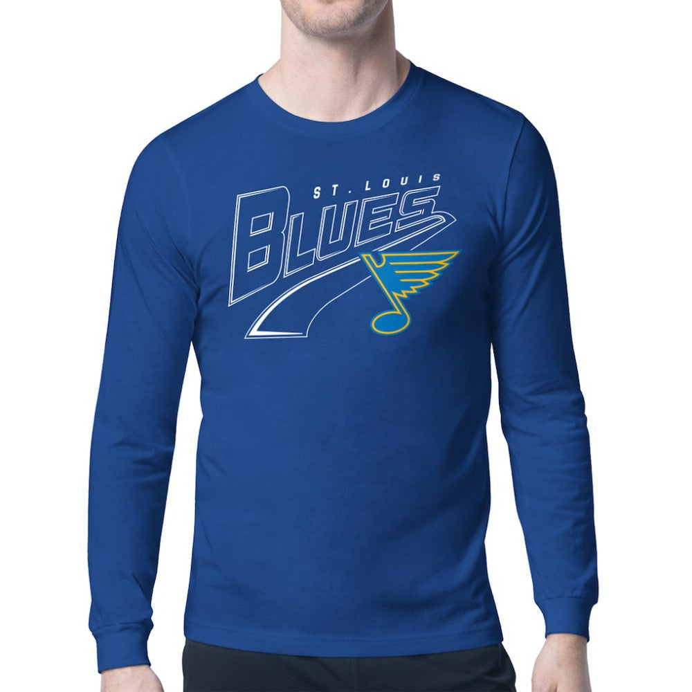 St. Louis Blues Starter Modern Tailsweep Long Sleeve T-Shirt - Blue T-shirts