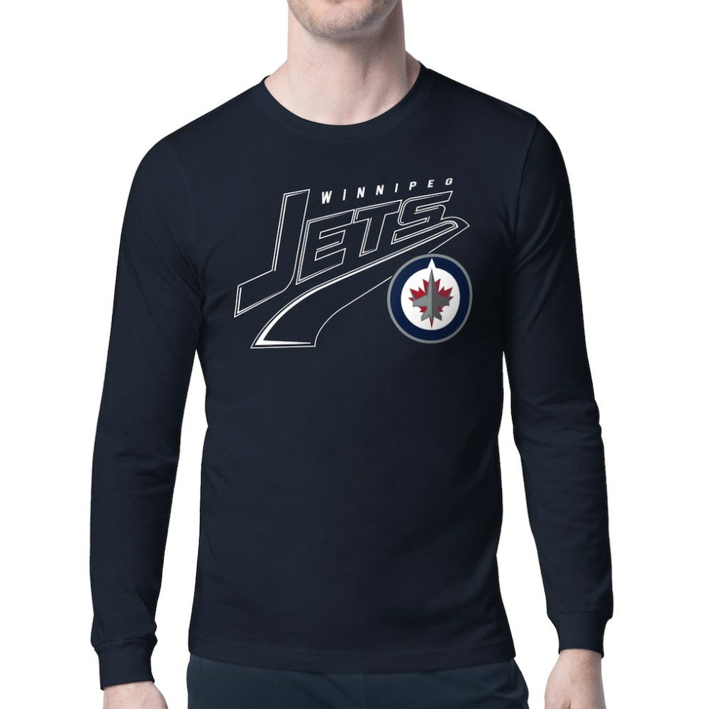 Winnipeg Jets Starter Modern Tailsweep Long Sleeve T-Shirt - Navy T-shirts