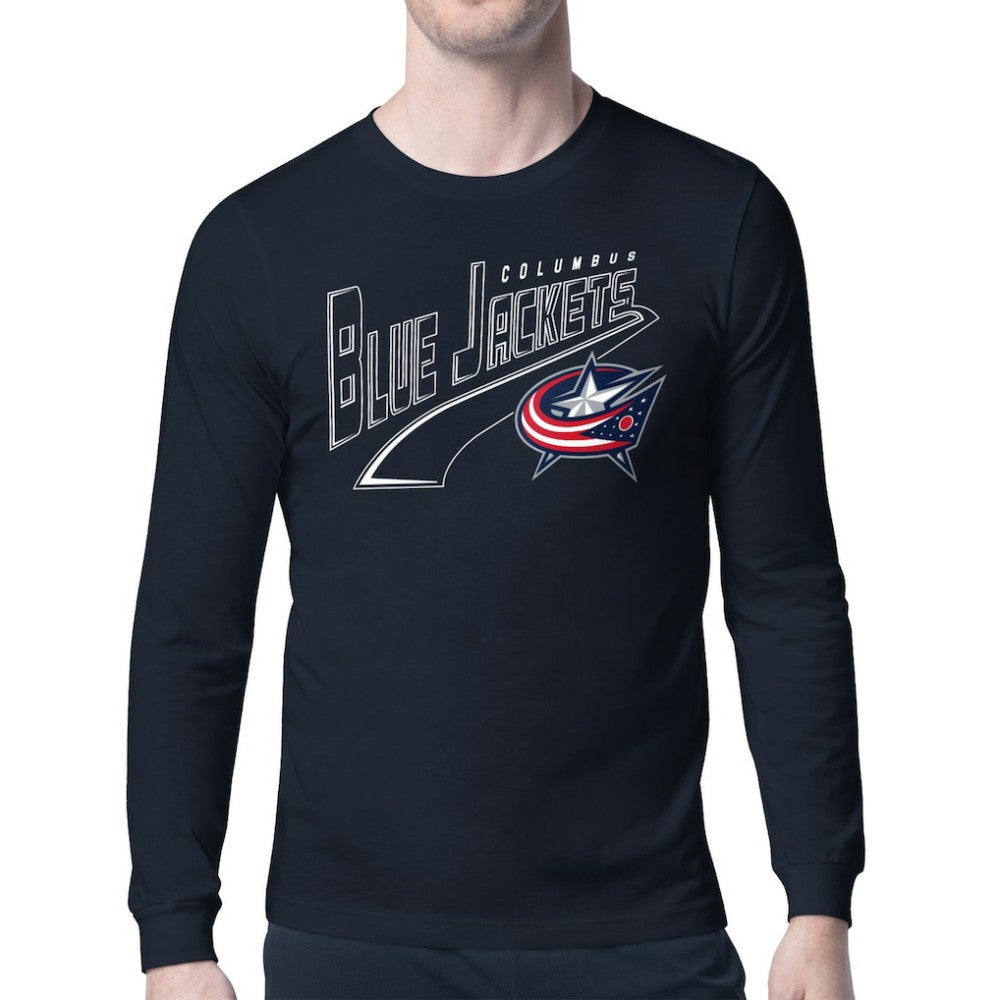 Columbus Blue Jackets Starter Modern Tailsweep Long Sleeve T-Shirt - Navy T-shirts