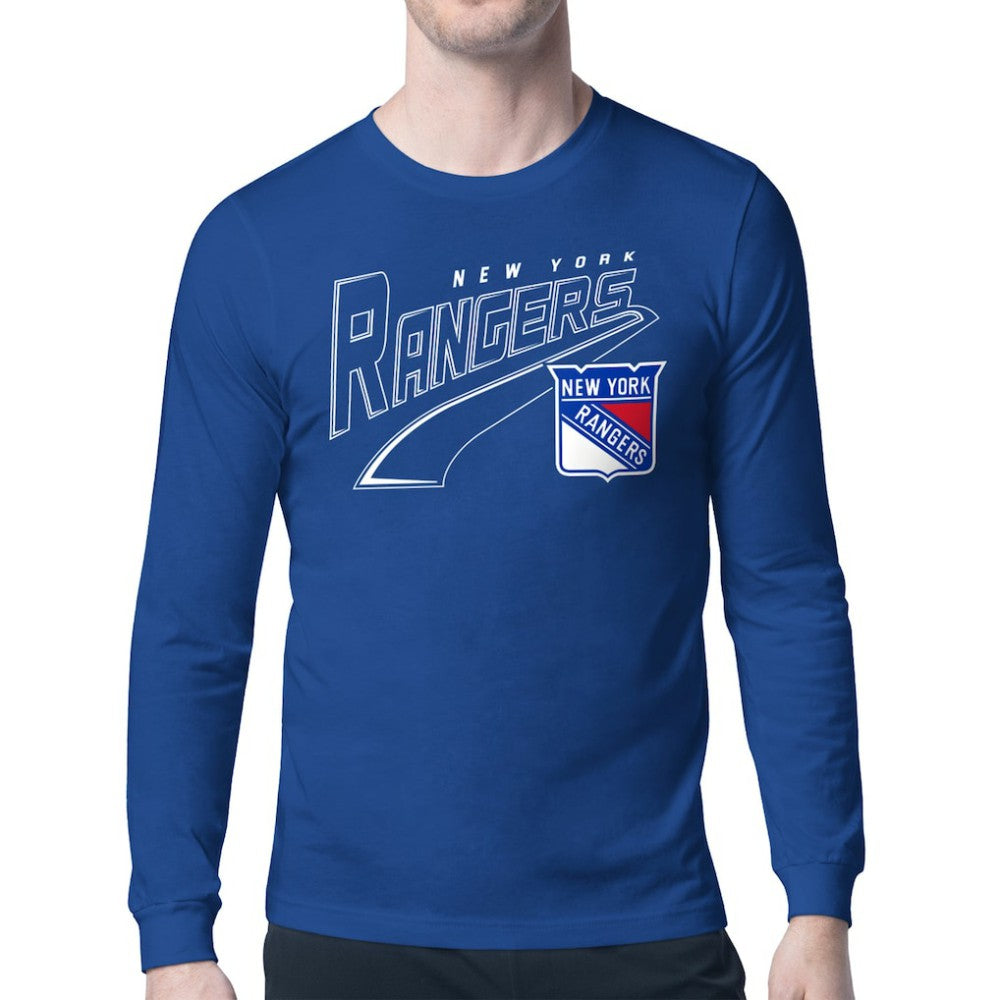New York Rangers Starter Modern Tailsweep Long Sleeve T-Shirt - Blue T-shirts
