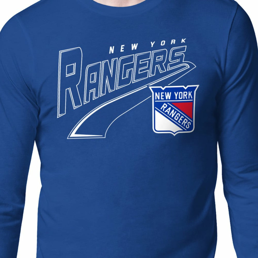 New York Rangers Starter Modern Tailsweep Long Sleeve T-Shirt - Blue T-shirts