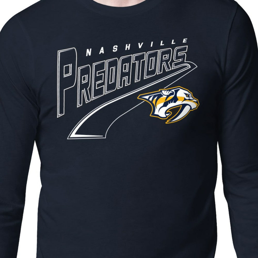 Nashville Predators Starter Modern Tailsweep Long Sleeve T-Shirt - Navy T-shirts