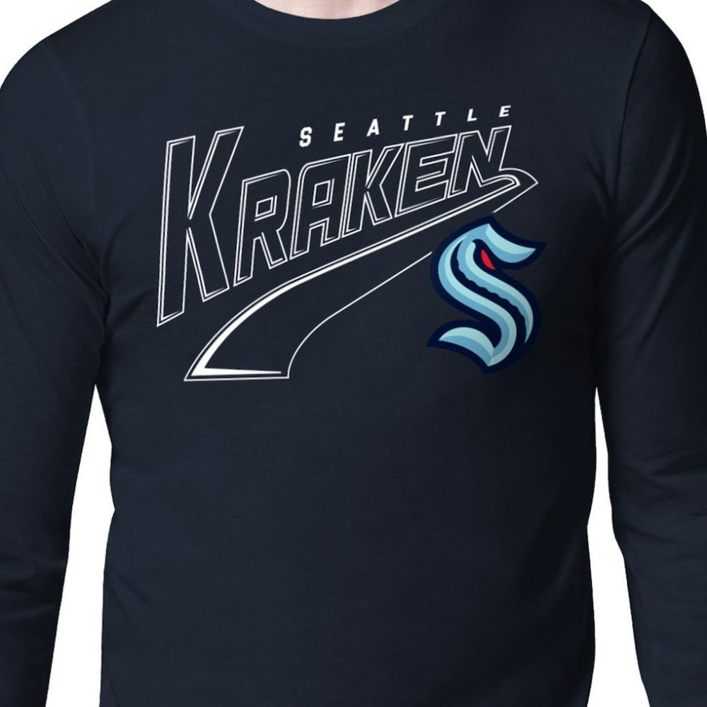 Seattle Kraken Starter Modern Tailsweep Long Sleeve T-Shirt - Deep Sea Blue T-shirts