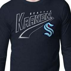 Seattle Kraken Starter Modern Tailsweep Long Sleeve T-Shirt - Deep Sea Blue T-shirts