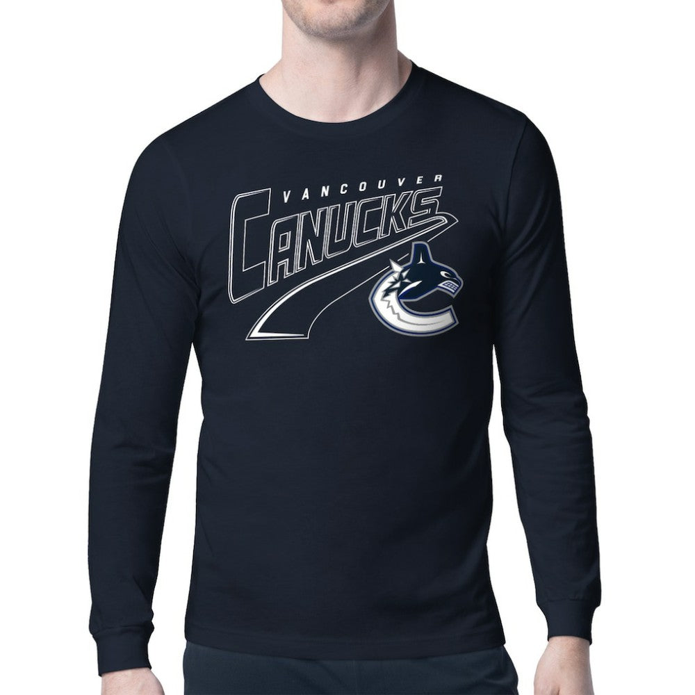Vancouver Canucks Starter Modern Tailsweep Long Sleeve T-Shirt - Blue T-shirts
