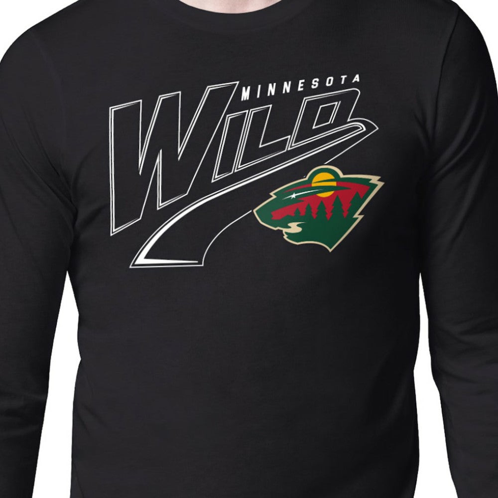 Minnesota Wild Starter Modern Tailsweep Long Sleeve T-Shirt - Black T-shirts