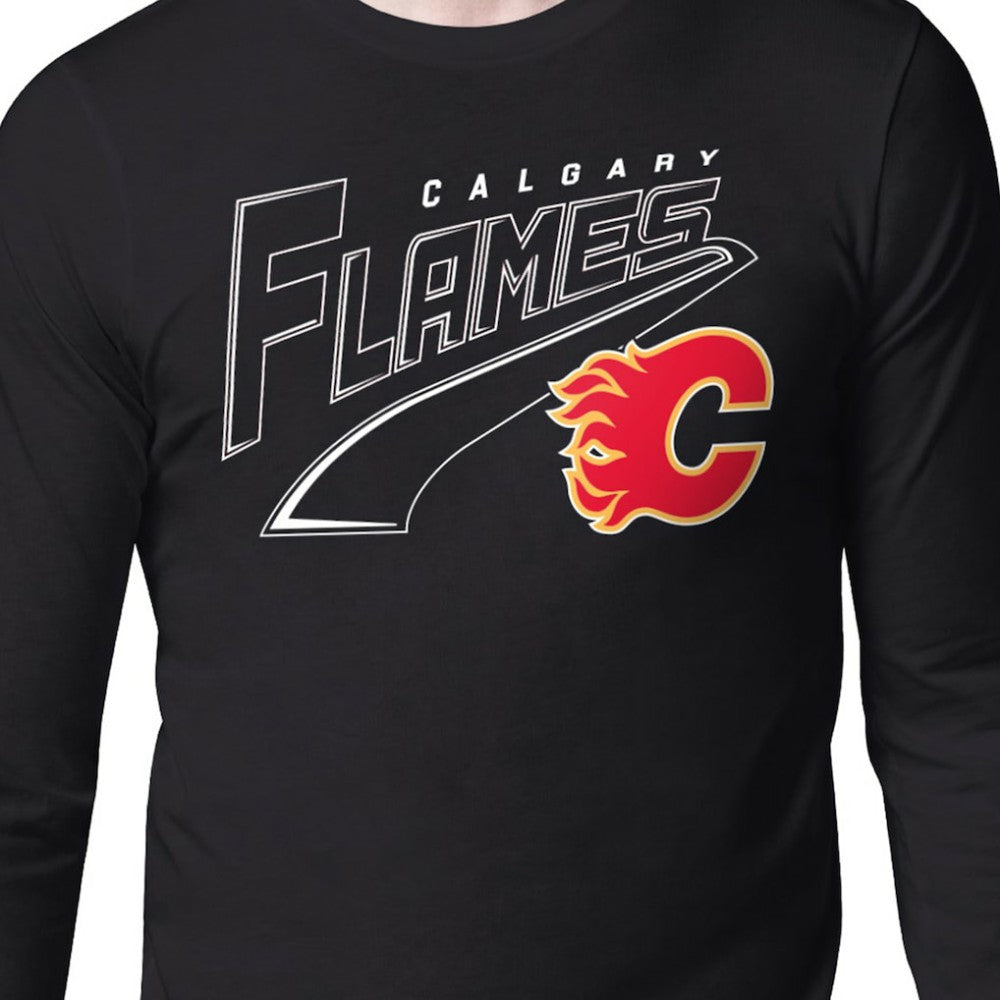Calgary Flames Starter Modern Tailsweep Long Sleeve T-Shirt - Black T-shirts