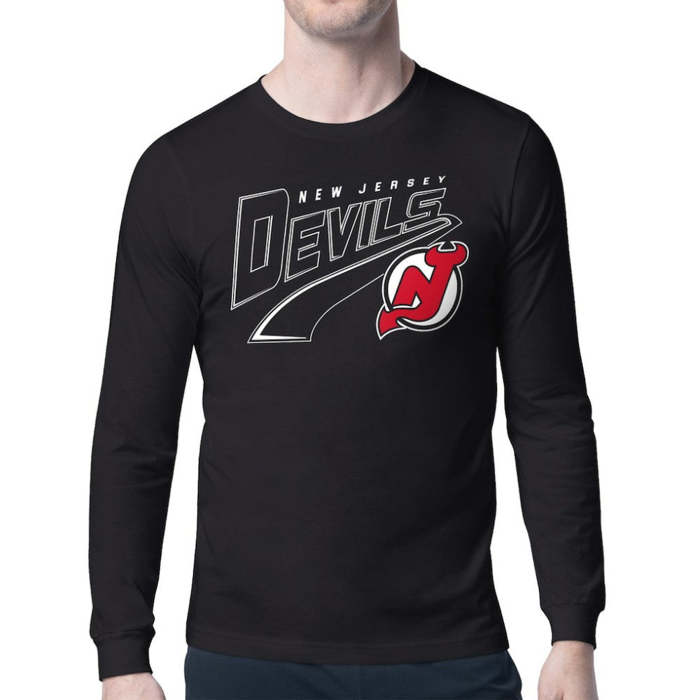 New Jersey Devils Starter Modern Tailsweep Long Sleeve T-Shirt - Black T-shirts