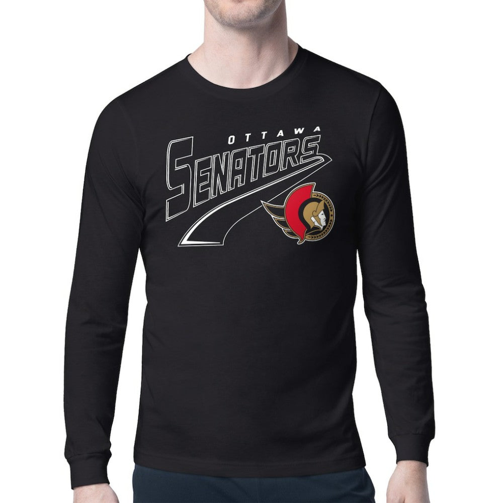 Ottawa Senators Starter Modern Tailsweep Long Sleeve T-Shirt - Black T-shirts