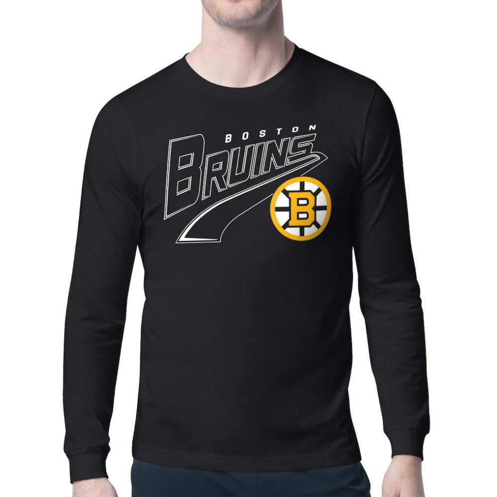 Boston Bruins Starter Modern Tailsweep Long Sleeve T-Shirt - Black T-shirts