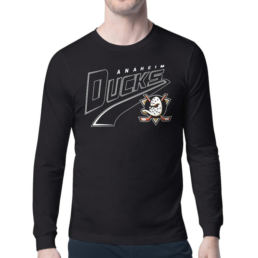 Anaheim Ducks Starter Modern Tailsweep Long Sleeve T-Shirt - Black T-shirts