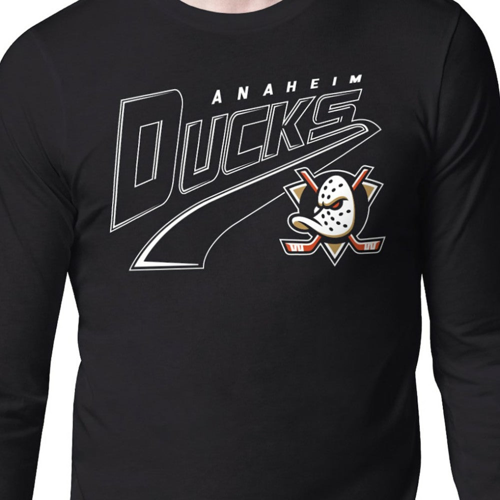 Anaheim Ducks Starter Modern Tailsweep Long Sleeve T-Shirt - Black T-shirts