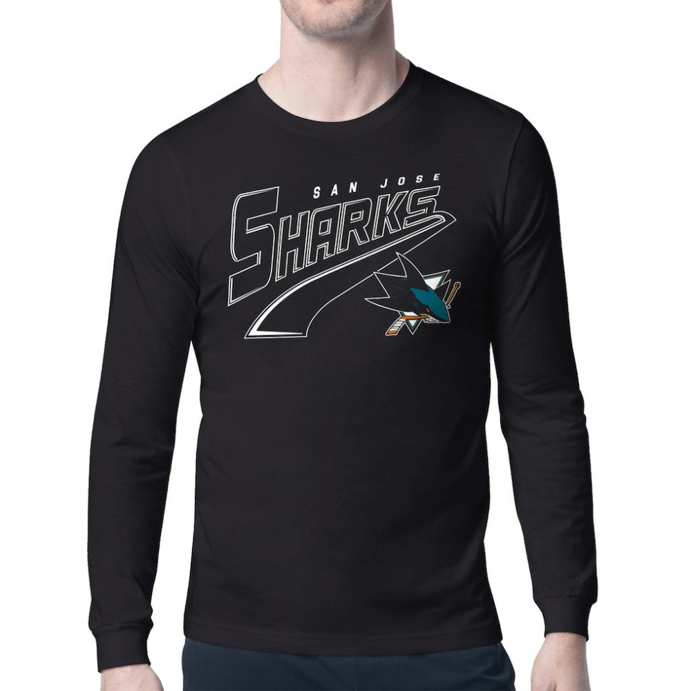 San Jose Sharks Starter Modern Tailsweep Long Sleeve T-Shirt - Black T-shirts