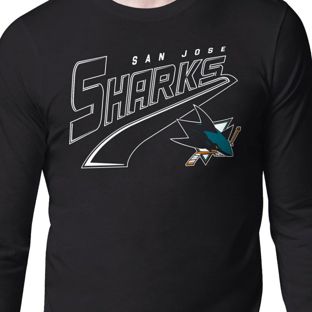 San Jose Sharks Starter Modern Tailsweep Long Sleeve T-Shirt - Black T-shirts