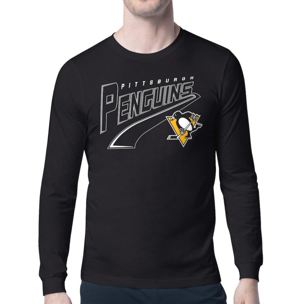 Pittsburgh Penguins Starter Modern Tailsweep Long Sleeve T-Shirt - Black T-shirts