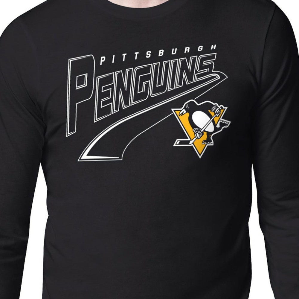 Pittsburgh Penguins Starter Modern Tailsweep Long Sleeve T-Shirt - Black T-shirts