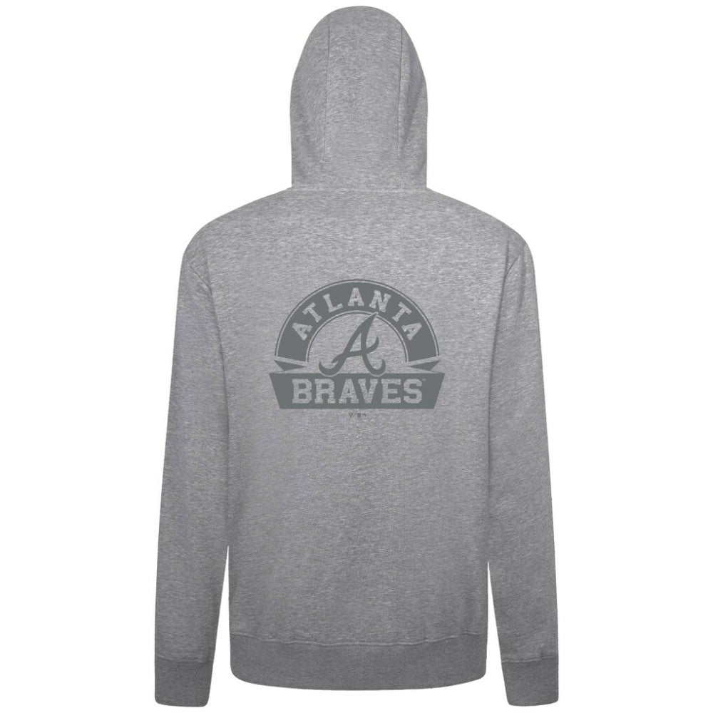 Atlanta Braves Levelwear Podium Chenille Logo Full-Zip Hoodie Heather Gray
