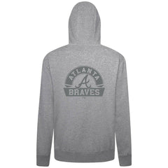 Atlanta Braves Levelwear Podium Chenille Logo Full-Zip Hoodie Heather Gray