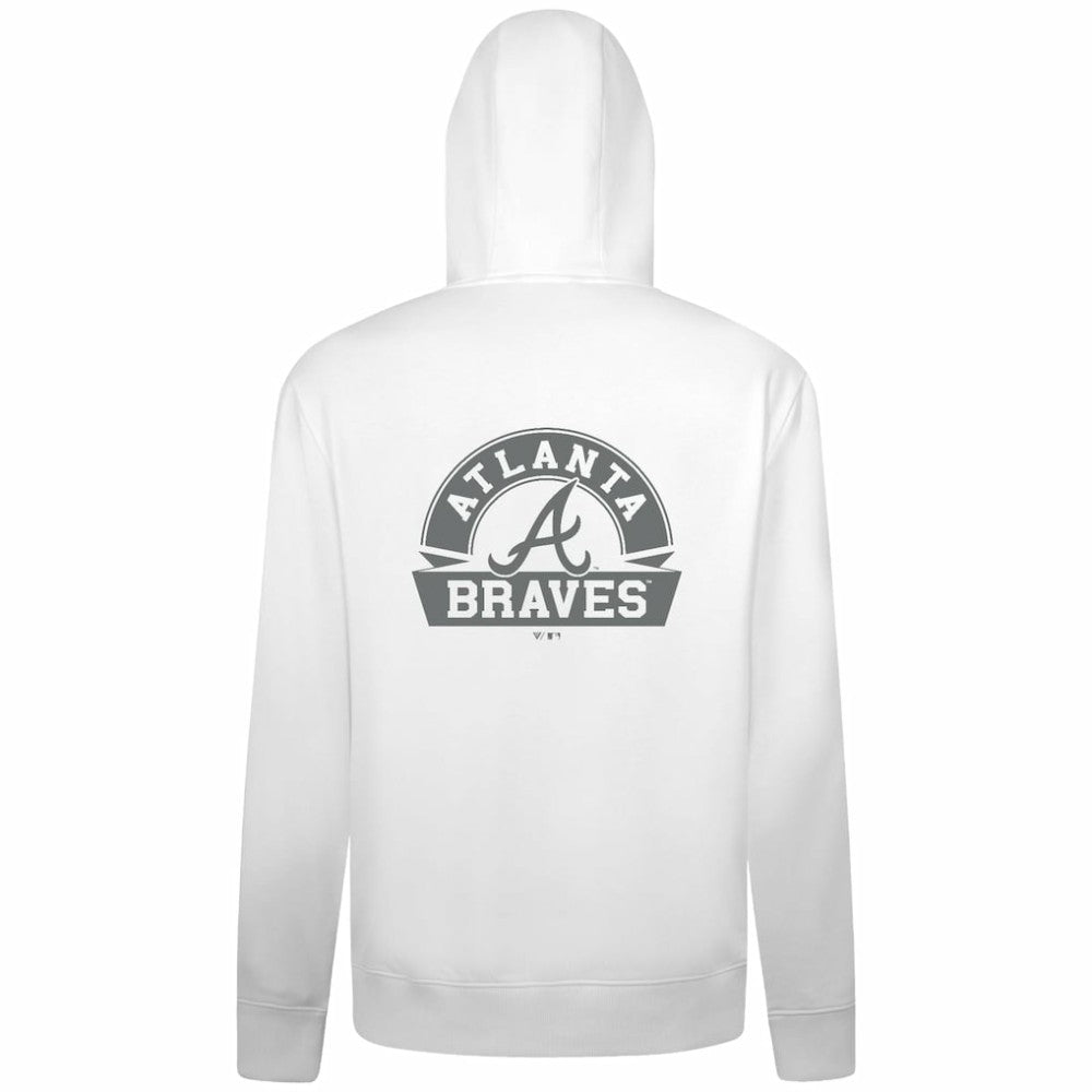 Atlanta Braves Levelwear Podium Chenille Logo Full-Zip Hoodie White