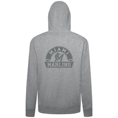 Miami Marlins Levelwear Podium Chenille Logo Full-Zip Hoodie Heather Gray