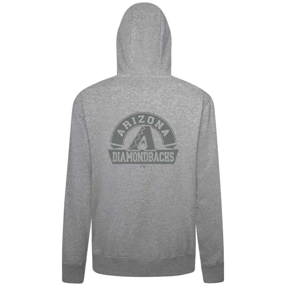 Arizona Diamondbacks Levelwear Podium Chenille Logo Full-Zip Hoodie Heather Gray