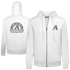 Arizona Diamondbacks Levelwear Podium Chenille Logo Full-Zip Hoodie White