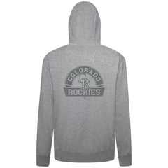 Colorado Rockies Levelwear Podium Chenille Logo Full-Zip Hoodie Heather Gray