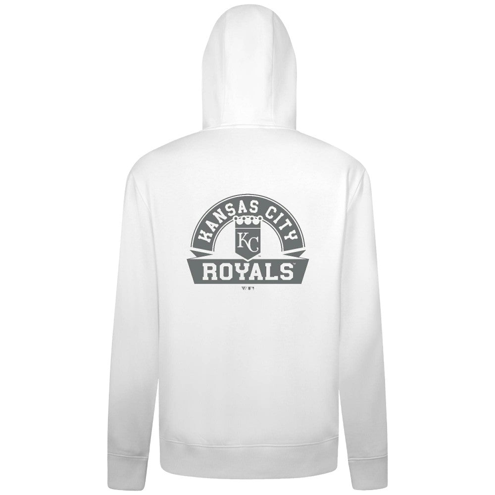 Kansas City Royals Levelwear Podium Chenille Logo Full-Zip Hoodie White