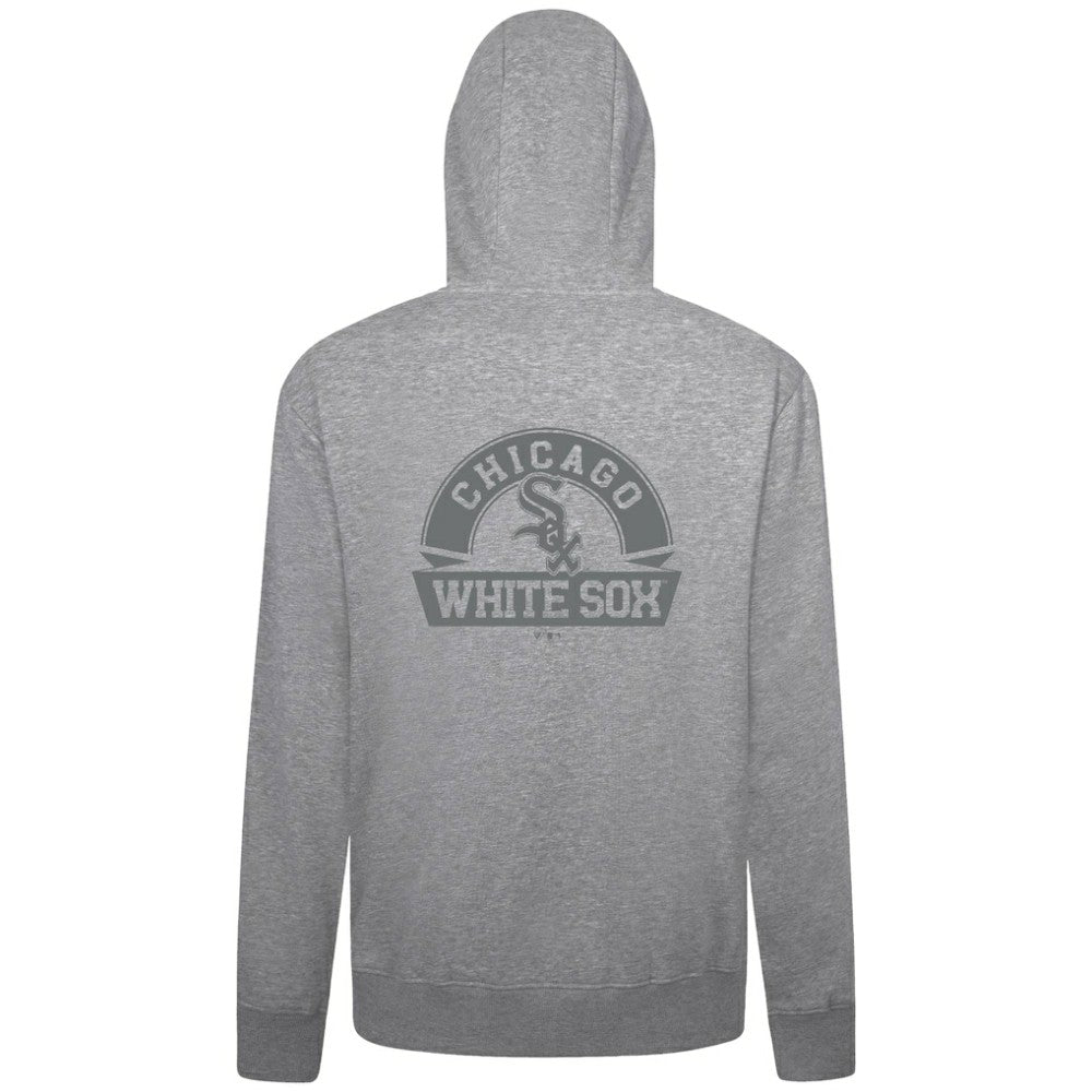 Chicago White Sox Levelwear Podium Chenille Logo Full-Zip Hoodie Heather Gray