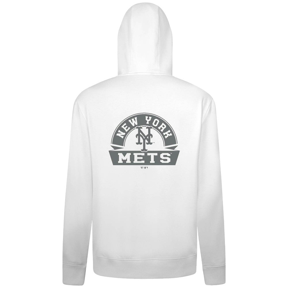 New York Mets Levelwear Podium Banner Arch Full-Zip Hoodie White
