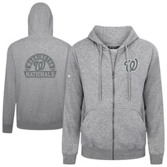 Washington Nationals Levelwear Podium Banner Arch Full-Zip Hoodie Heather Gray