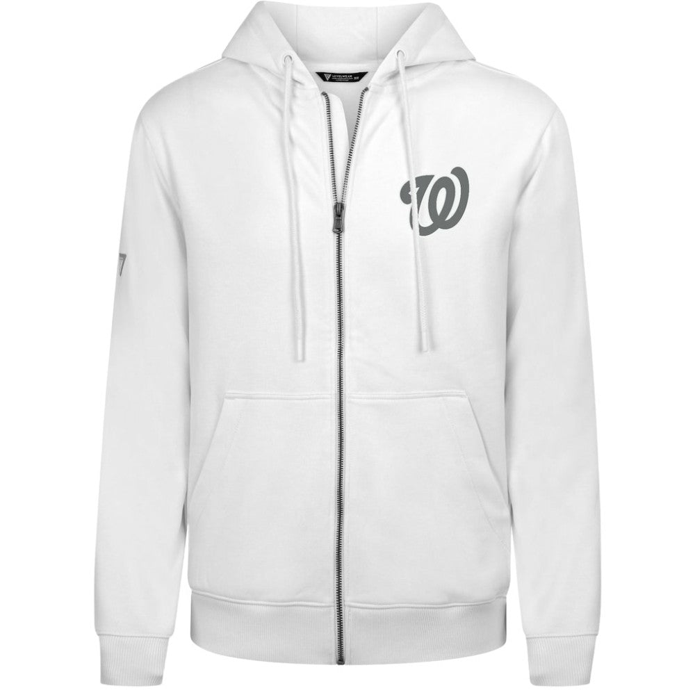 Washington Nationals Levelwear Podium Banner Arch Full-Zip Hoodie White