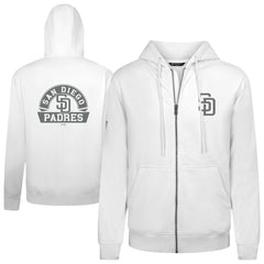 San Diego Padres Levelwear Podium Banner Arch Full-Zip Hoodie White